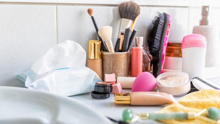 Declutter Your Bathroom and Save Counter Space with This Clever Storage Hack